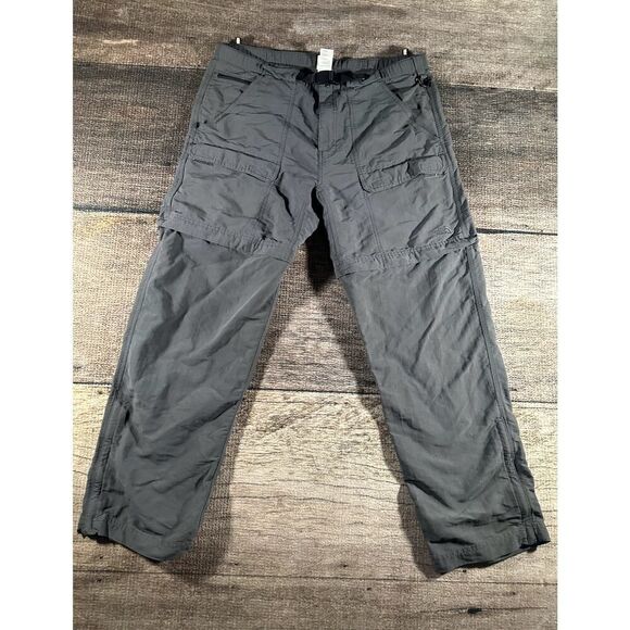 The North Face Grey Cargo Belted Convertible Pants Large Hiking - Picture 1 of 10